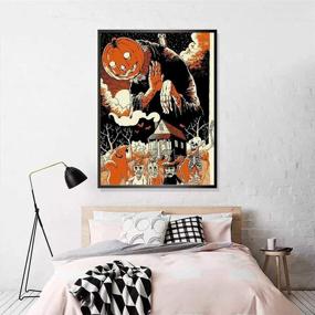 img 2 attached to 🎃 MXJSUA 5D DIY Diamond Painting Full Round Drill Kits - Halloween Skull Pumpkin Art Craft for Home Wall Decor