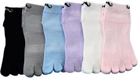 img 4 attached to 🧦 Adorable TESOON Kids Girls 3-6 Pack Cotton Beard Design Toe Socks - Ages 3-12