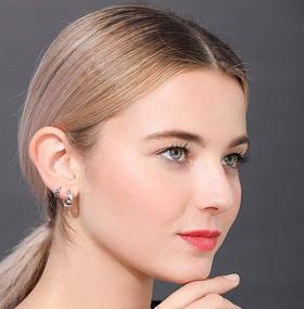img 1 attached to Sterling Silver Hypoallergenic Girls' Jewelry: Cartilage Sleeper Earrings