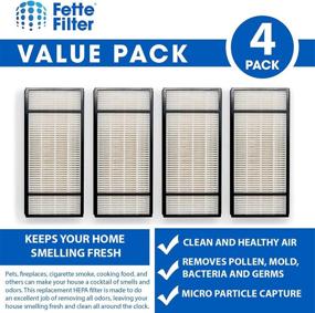 img 3 attached to Fette Filter Pack of 4 Replacement Air Purifiers – Compatible with Honeywell HEPA Filter H, HRF-H1 HRF-H2 – Removes 99.97% of Dust, Microbes & Pet Danger
