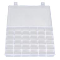 📦 clear plastic adjustable earrings jewelry bead box: easy-access organizer for 36 grids storage container case logo