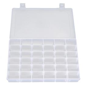 img 3 attached to 📦 Коробка для хранения украшений из прозрачного пластика с регулируемыми кольцами: органайзер с легким доступом на 36 ячеек.