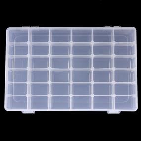 img 2 attached to 📦 Clear Plastic Adjustable Earrings Jewelry Bead Box: Easy-Access Organizer for 36 Grids Storage Container Case
