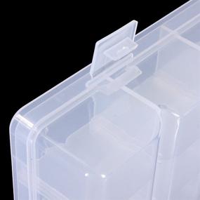img 1 attached to 📦 Clear Plastic Adjustable Earrings Jewelry Bead Box: Easy-Access Organizer for 36 Grids Storage Container Case