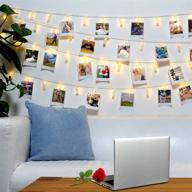 📸 8 modes led string lights with 40 photo clips – hanging clothespin picture display peg card holder, ideal for birthday, mother's day, proposal, wedding, party decorations, gifts. perfect for girls school dorm room décor логотип