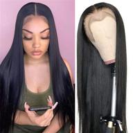 👩 парики antimi lace front - волосы человека, предварительно выбранные 20" прямые hd lace frontal парики для черных женщин - 100% бразильские девственные волосы, плотность 150% с детскими волосами - натуральный цвет, 20 дюймов логотип