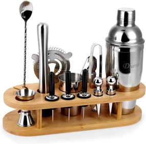 img 4 attached to Duerer Bartender Kit with Stylish Bamboo Stand - 23-Piece Cocktail Set, Ideal Home Bar Tool Set and Professional Martini Bartender Set for Perfect Drink Mixing Experience