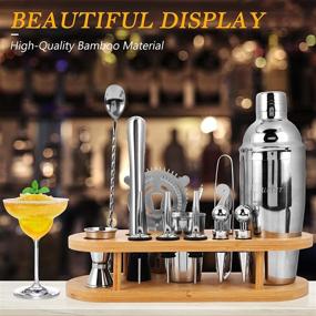 img 3 attached to Duerer Bartender Kit with Stylish Bamboo Stand - 23-Piece Cocktail Set, Ideal Home Bar Tool Set and Professional Martini Bartender Set for Perfect Drink Mixing Experience