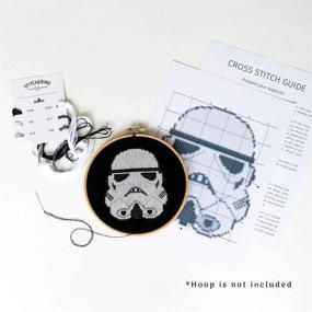 img 3 attached to 🌟 Premium Stormtrooper Cross Stitch Kit: 14 Count White Aida, 3.4"x 3.9" Size, 6 Vibrant Colors