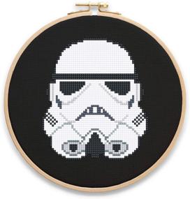 img 4 attached to 🌟 Premium Stormtrooper Cross Stitch Kit: 14 Count White Aida, 3.4"x 3.9" Size, 6 Vibrant Colors