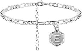 img 4 attached to Initial Bracelets Initials Anklets Jewelry