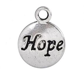 img 1 attached to 💌 JGFinds 'Hope' Message Charms, Silver Tone, Bulk 50 Pack - Improved SEO