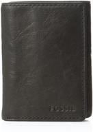 fossil mens bifold wallet brown men's accessories for wallets, card cases & money organizers logo