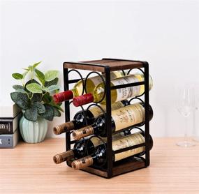 img 3 attached to Sudoku Rustic Wood Wine Rack Countertop - Holds 6 Bottles, No Assembly Required