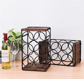 img 1 attached to Sudoku Rustic Wood Wine Rack Countertop - Holds 6 Bottles, No Assembly Required