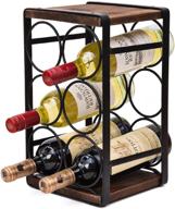 sudoku rustic wood wine rack countertop - holds 6 bottles, no assembly required logo