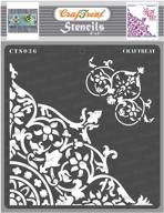 🎨 craftreat corner stencils for painting - flourish corner - wood, canvas, paper, fabric, floor, wall, tile - 6x6 inches - reusable diy art and craft stencils - rangoli corner stencil logo