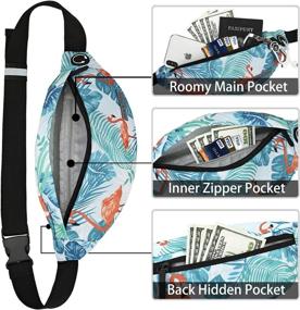 img 2 attached to 🎒 MAXTOP Fanny Pack for Men and Women - Waist Bag with Headphone Jack, 3-Zipper Pockets, and Adjustable Straps