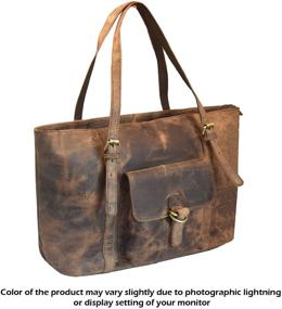 img 4 attached to 👜 Leaderadjo Большая винтажная сумка из натуральной кожи для женщин - стильная сумка через плечо женская дамская сумка …