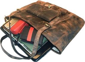 img 1 attached to 👜 Leaderadjo Большая винтажная сумка из натуральной кожи для женщин - стильная сумка через плечо женская дамская сумка …