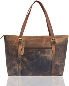 img 3 attached to 👜 Leaderadjo Большая винтажная сумка из натуральной кожи для женщин - стильная сумка через плечо женская дамская сумка …