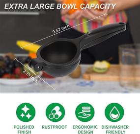 img 2 attached to 🍋 TLIEAO Lemon Squeezer: Ergonomic Manual Citrus Juicer for Lemons, Limes, and Oranges - Heavy Duty Hand Press for Maximum Juice Extraction - Black