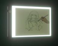 ultra-thin portable led light box tracer with usb cable, dimmable brightness for artists drawing, sketching, animation, stenciling, x-ray viewing, and diamond painting logo