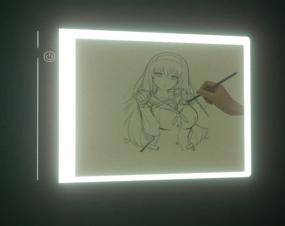 img 4 attached to Ultra-Thin Portable LED Light Box Tracer with USB Cable, Dimmable Brightness for Artists Drawing, Sketching, Animation, Stenciling, X-ray Viewing, and Diamond Painting