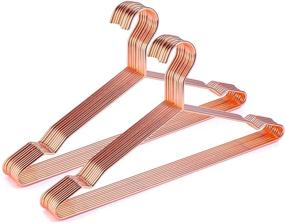 img 4 attached to 🌹 20 Pack of 17 Inch Copper Metal Hanger - Rose Gold, Heavy Duty Shirt Blouse Hanger for Adult Clothes, Coat, Suit, Bridal Boutique - Slim Wire Hanger for Camisole, Wedding Dress - Space Saving Design