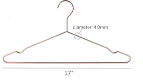 img 3 attached to 🌹 20 Pack of 17 Inch Copper Metal Hanger - Rose Gold, Heavy Duty Shirt Blouse Hanger for Adult Clothes, Coat, Suit, Bridal Boutique - Slim Wire Hanger for Camisole, Wedding Dress - Space Saving Design