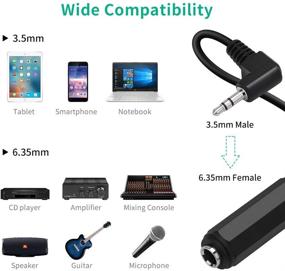 img 3 attached to 🔌 3.5mm to 6.35mm Female to 1/4" to 1/8" 90 Degree Right Angle Male Stereo Cable Adapter Converter Cord 30cm – Enhance Audio Connections!