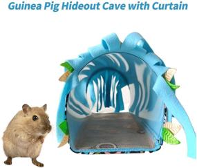 img 3 attached to 🏞️ Hideout Cave with Curtain for Guinea Pigs, Hamsters & Small Animals - Ideal Cage Accessories for Sleeping Habitats