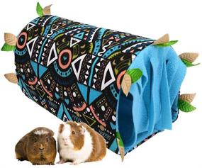 img 4 attached to 🏞️ Hideout Cave with Curtain for Guinea Pigs, Hamsters & Small Animals - Ideal Cage Accessories for Sleeping Habitats