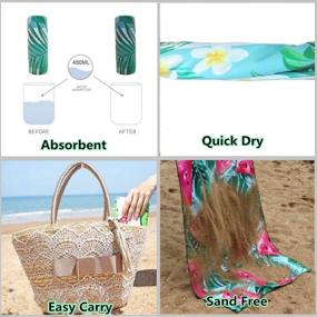 img 1 attached to 🏖️ Microfiber Sand Free Beach Towel: Fast Drying, Super Absorbent, Lightweight, Thin Pool & Beach Towels for Kids, Girls, Adults - Mermaid Pineapple Design