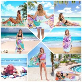 img 2 attached to 🏖️ Microfiber Sand Free Beach Towel: Fast Drying, Super Absorbent, Lightweight, Thin Pool & Beach Towels for Kids, Girls, Adults - Mermaid Pineapple Design