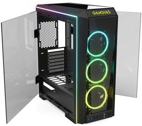 img 4 attached to 🕹️ GAMDIAS TALOS P1A RGB Gaming Mid-Tower Case: Four-Sided Tempered Glass, Four LED Strip, Switchable IO Port, Three RGB Fans, Sync Motherboard Cases