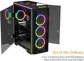 img 2 attached to 🕹️ GAMDIAS TALOS P1A RGB Gaming Mid-Tower Case: Four-Sided Tempered Glass, Four LED Strip, Switchable IO Port, Three RGB Fans, Sync Motherboard Cases