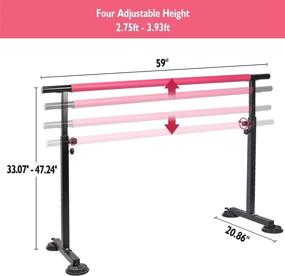 img 2 attached to 🔹 FBSPORT Ballet Barre: Adjustable 5ft Portable Bar for Home Stretching & Dance Training (Kids & Adults)