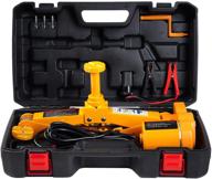 mautyke electric car jack kit 3 ton 12v auto scissor car jack lift portable air floor jack all-in-one automatic sedan suv car repair tool for tire change and road emergencies yellow logo