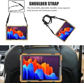 img 1 attached to 📱 ZenRich Galaxy Tab S7 Plus Case 12.4 inch 2020 - Orange | S Pen Holder, Screen Protector, Stand, Hand Strap & Shoulder Belt Included