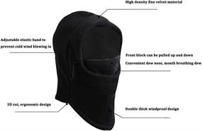 img 2 attached to Balaclava Ski Mask - Windproof Fleece Adjustable Winter Mask For Men Women (Black Blue/Gray)