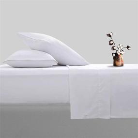 img 4 attached to 🏨 CottonHouse Luxury Egyptian Long Staple Cotton Sheet Sets – 1000 TC, Cooling & Durable – Queen Size Bed, White – Fits Mattress up to 12" Deep Pocket