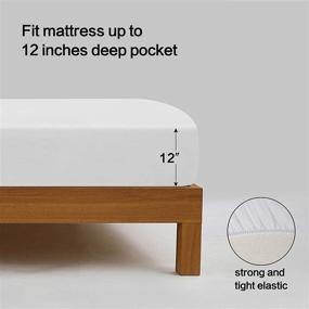 img 2 attached to 🏨 CottonHouse Luxury Egyptian Long Staple Cotton Sheet Sets – 1000 TC, Cooling & Durable – Queen Size Bed, White – Fits Mattress up to 12" Deep Pocket