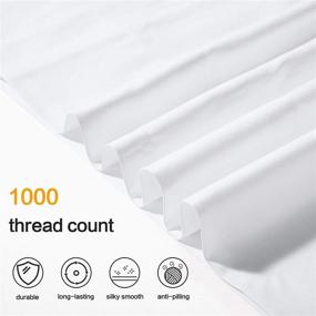 img 1 attached to 🏨 CottonHouse Luxury Egyptian Long Staple Cotton Sheet Sets – 1000 TC, Cooling & Durable – Queen Size Bed, White – Fits Mattress up to 12" Deep Pocket