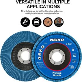 img 2 attached to 🔪 Neiko 11116A 10-Pack Premium Zirconia Flap Disc, 4.5" x 7/8-Inch, 40 Grit, Flat Type #27