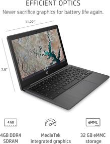 img 2 attached to 🖥️ 2020 HP Chromebook - 11a-na0010nr - 11-inch Laptop with MediaTek - MT8183, 4 GB RAM, 32 GB eMMC Storage, 11.6-inch HD Display, Chrome OS