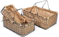 📦 slpr metal wire storage basket set with jute lining - decorative baskets for kitchen & bathroom shelves (pack of 3) logo