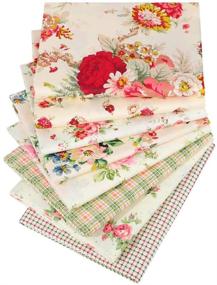 img 4 attached to Hanjunzhao Vintage Rose Floral Plaid Fat Quarters: Premium Fabric Bundles for Quilting, Sewing, and Crafting (18 x 22 inches)