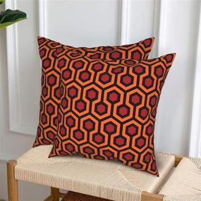 img 1 attached to Marbletice Throw Pillow Covers: The Shining Overlook Hotel Carpet Design - Set of 2, 18x18 Inches - Modern Decorative Cushion Covers for Sofa Couch Bed