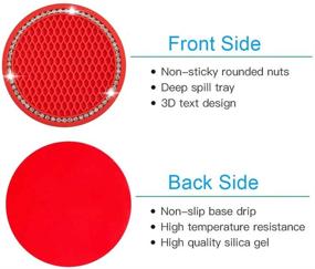 img 2 attached to Set of 2 Dalimo 2.75 Inch Car Cup Holder Mat Pads 🚗 - Auto Drink Coaster Inserts for Car Truck SUV, Red - Car Interior Accessories